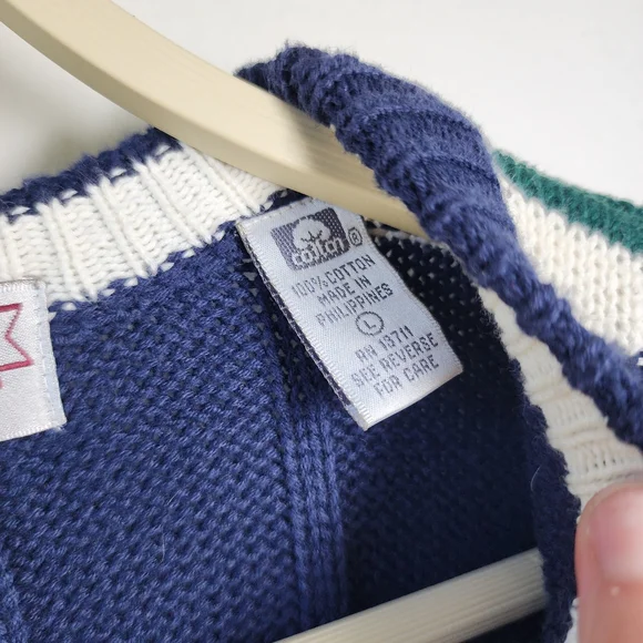 John Ashford 3D Knit Sweater Biggie Cosby Stripped Knit Multicolor 90’s Size Lg - Picture 3 of 10